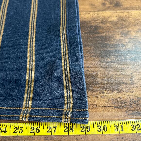 Toad Co Waffle Knit Thermal Shirt Mens Large Striped Blue Tan Organic Cotton EUC - Picture 4 of 8